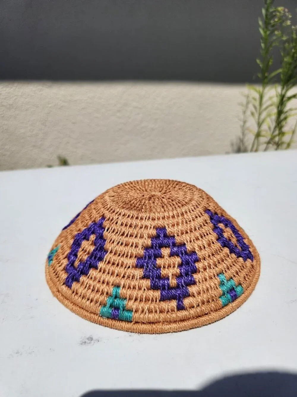 Handwoven African Amsa Natural Fiber Basket Home Decor Bohemian Hand Made Woven